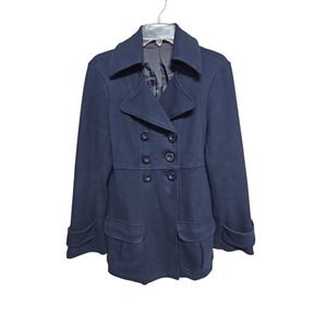 Banana Republic Women's Navy Blue Double Breasted‎ Pea Coat Medium